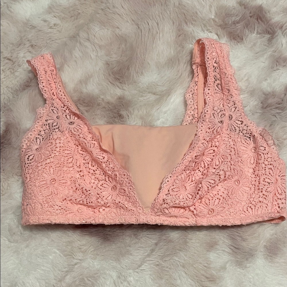 Aerie Peach Lace Bralette